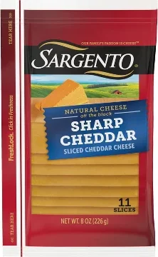 Sargento Sharp Cheddar Sliced Cheese - 8oz/11 slices: 5g Protein