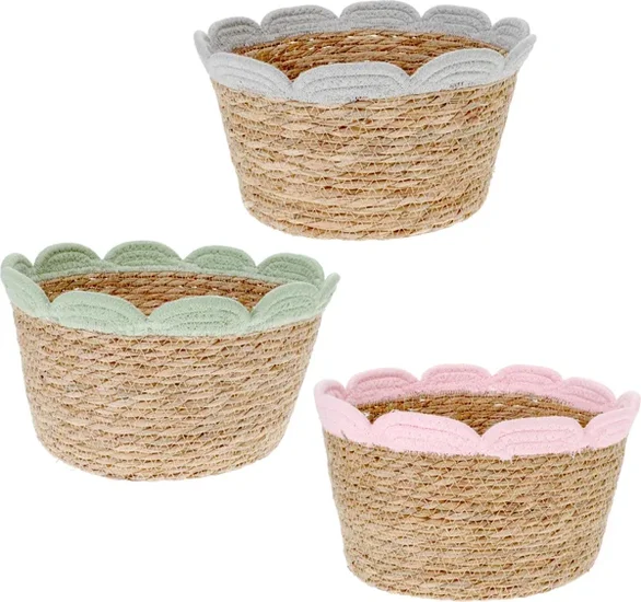 Scalloped Rush Basket, Assorted Colors, 1-ct.