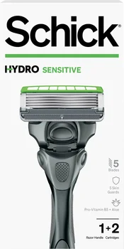 Schick Hydro Sensitive 5 Bladed Razor, 1 Handle + 2 Cartridges