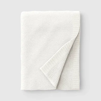 Shine Chenille Throw Blanket Ivory - Threshold™