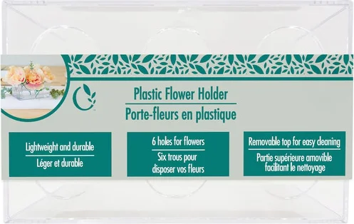 Six-Hole Rectangular Plastic Flower Vase / Acrylic Multi-Stem Holder