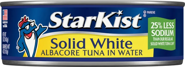StarKist Solid White Albacore Tuna In Water 25% Less Sodium, 5 oz Can