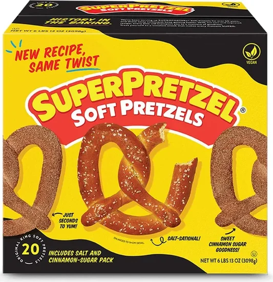 SuperPretzel Soft Pretzels, King Size, Frozen, 20 ct.