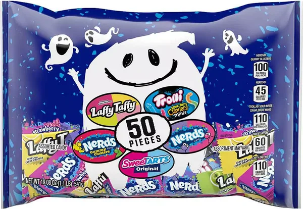 SweeTarts Ghost Goodies Halloween Candy Mixed Bag, 50 ct