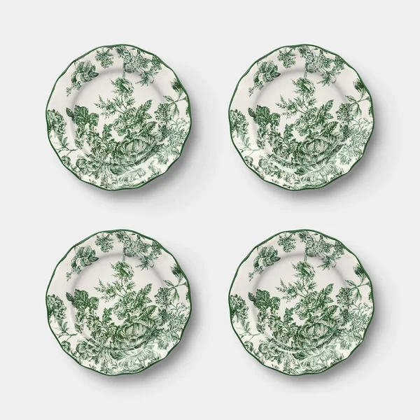 Threshold Heirloom Green Toile Appetizer Plates