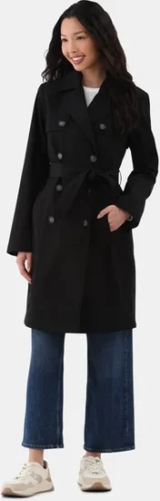 Time and Tru Double Breasted Trench Coat, Women's and Women’s Plus