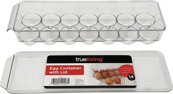 True Living Egg Container with Lid, 14-Slot