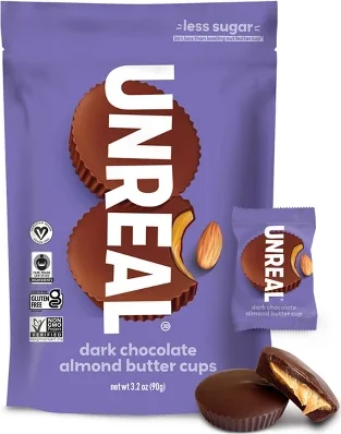 UNREAL Dark Chocolate Almond Butter Cups Candy - 3.2oz