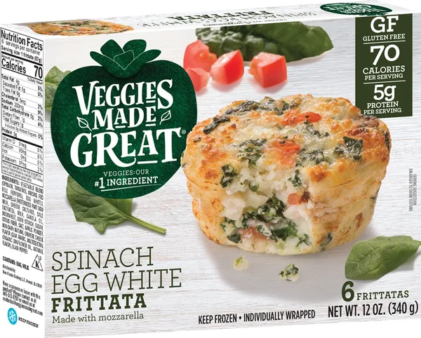 Veggies Made Great Spinach Egg White Frittata, 12oz, 6ct Box (Frozen)