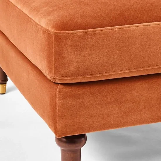 Wood Frame Pillow Top Accent Ottoman / Mercer Cocktail Ottoman Rust